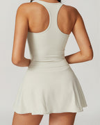 Square-Neck Tank & Tennis Skirt Set