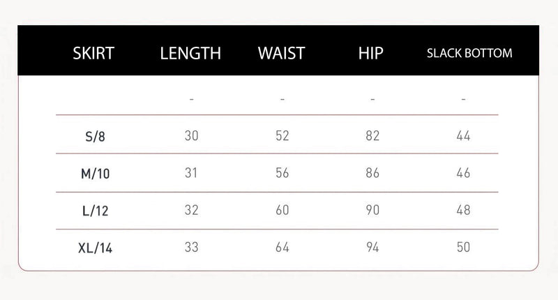 Size chart