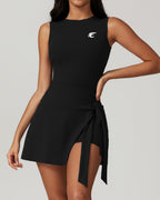 Sleeveless Wrap-Tie Romper Dress