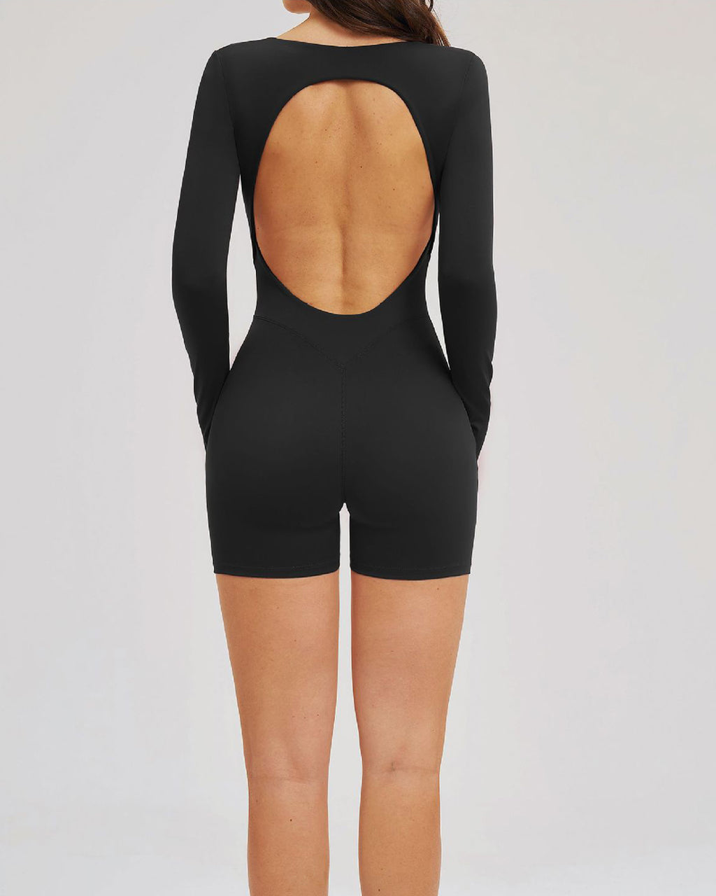 Long-Sleeve Square-Neck Romper