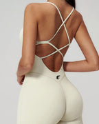 Cross-Back Shorts Romper