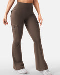 High-Waist Cargo Flare Pants
