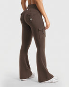 High-Waist Cargo Flare Pants