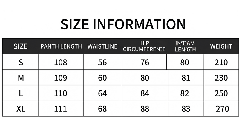 Size chart