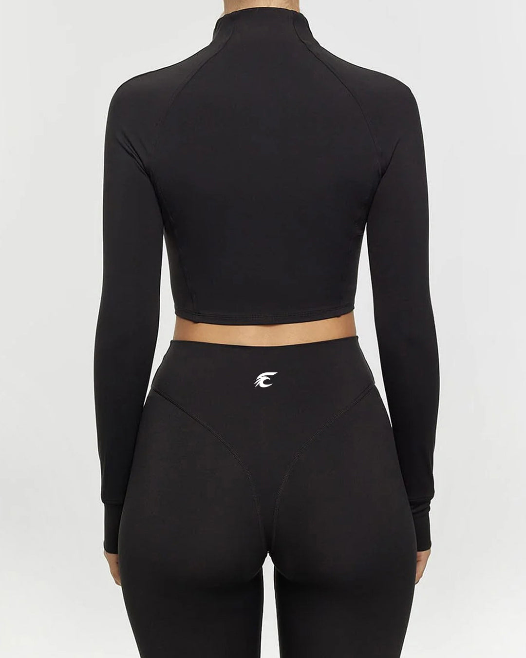 Cropped Zip-Up Mock Neck Jacket