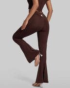 Curved-Seam Flare Pants & Crop Set