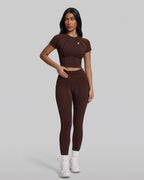 Seamed Crop Tee & Panel-Seam Leggings Set