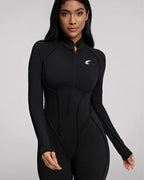 Long-Sleeve Zip-Front Unitard
