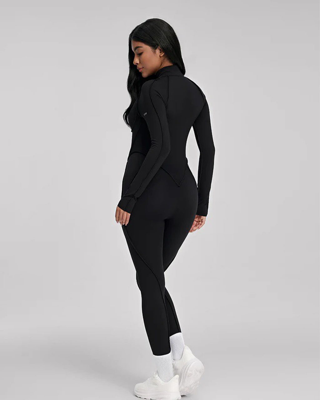 Long-Sleeve Zip-Front Unitard