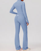 3-Piece Cropped Jacket, Bra & Flare Pants Set