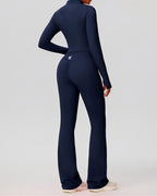 3-Piece Cropped Jacket, Bra & Flare Pants Set