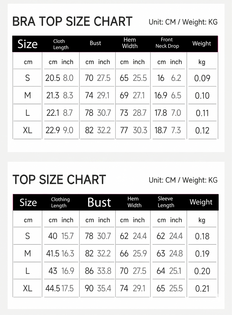 Size chart