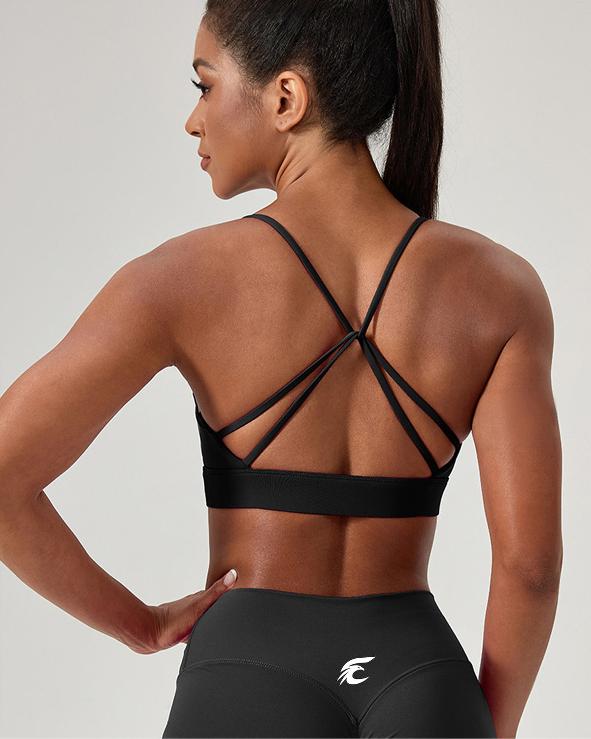 Scoop-Neck Cross-Back Sports Bra