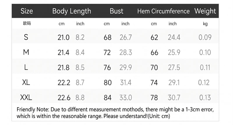 Size chart