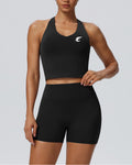Racerback Crop Tank & High-Waist Shorts Set