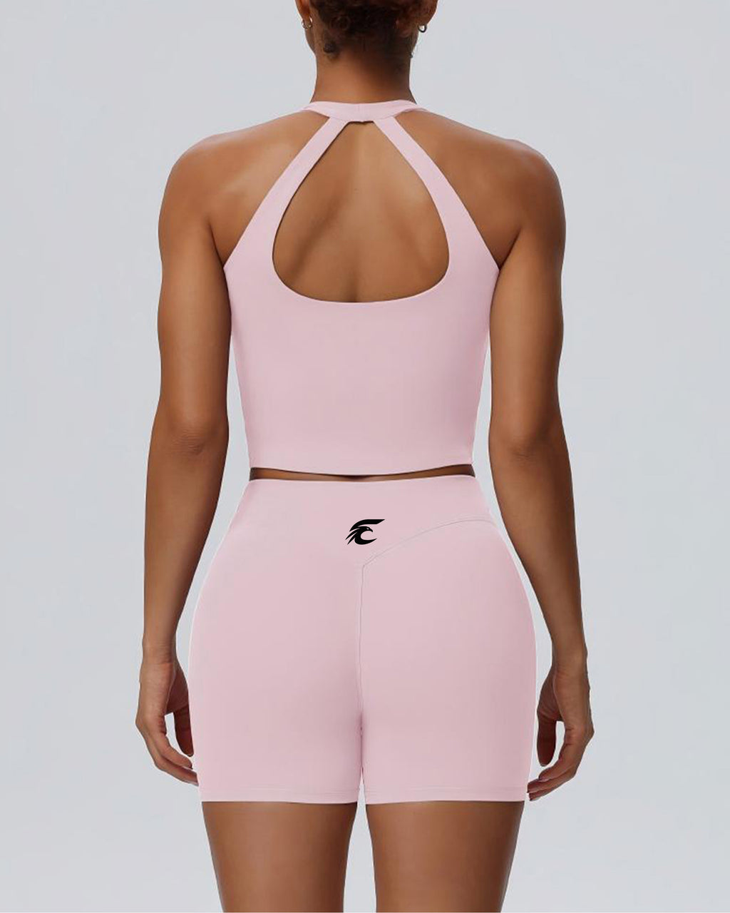 Racerback Crop Tank & High-Waist Shorts Set