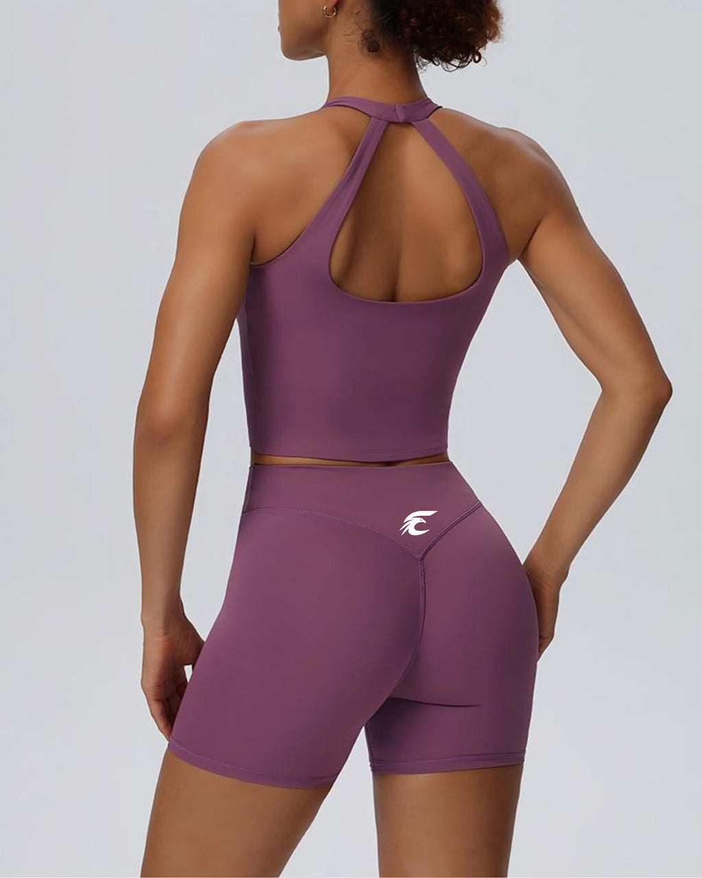 Racerback Crop Tank & High-Waist Shorts Set