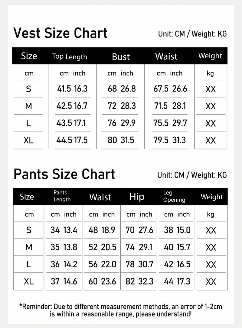 Size chart