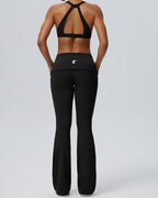 Racerback Bra & Foldover Flare Pants Set