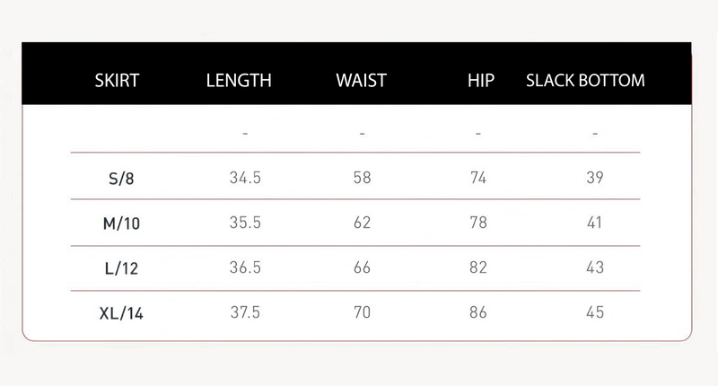 Size chart