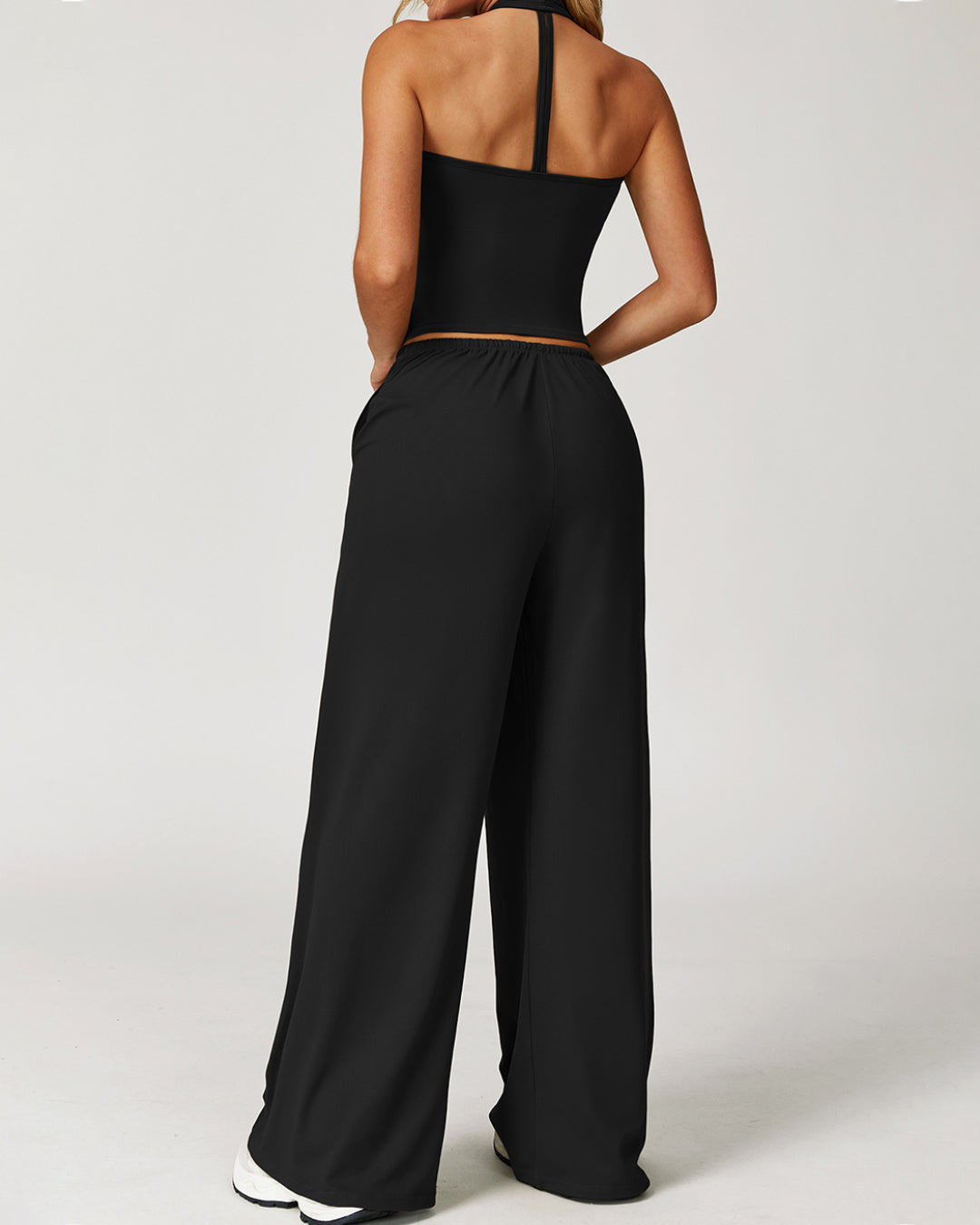 3-Piece Wrap-Tie Top & Wide-Leg Pants Set