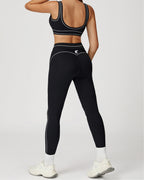 Contrast-Stitch Scoop Bra & Legging Set