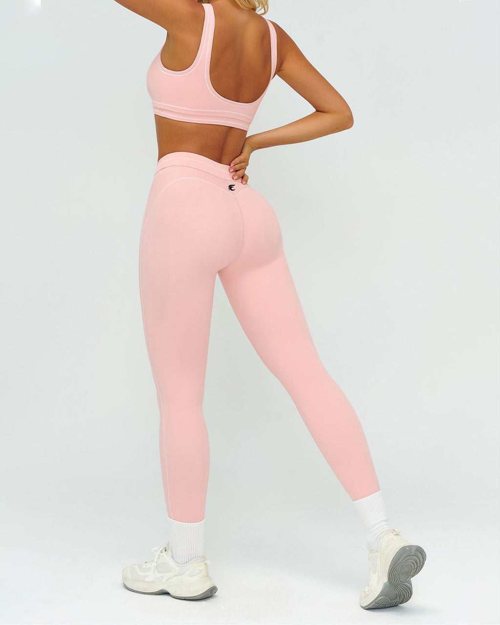 Contrast-Stitch Scoop Bra & Legging Set